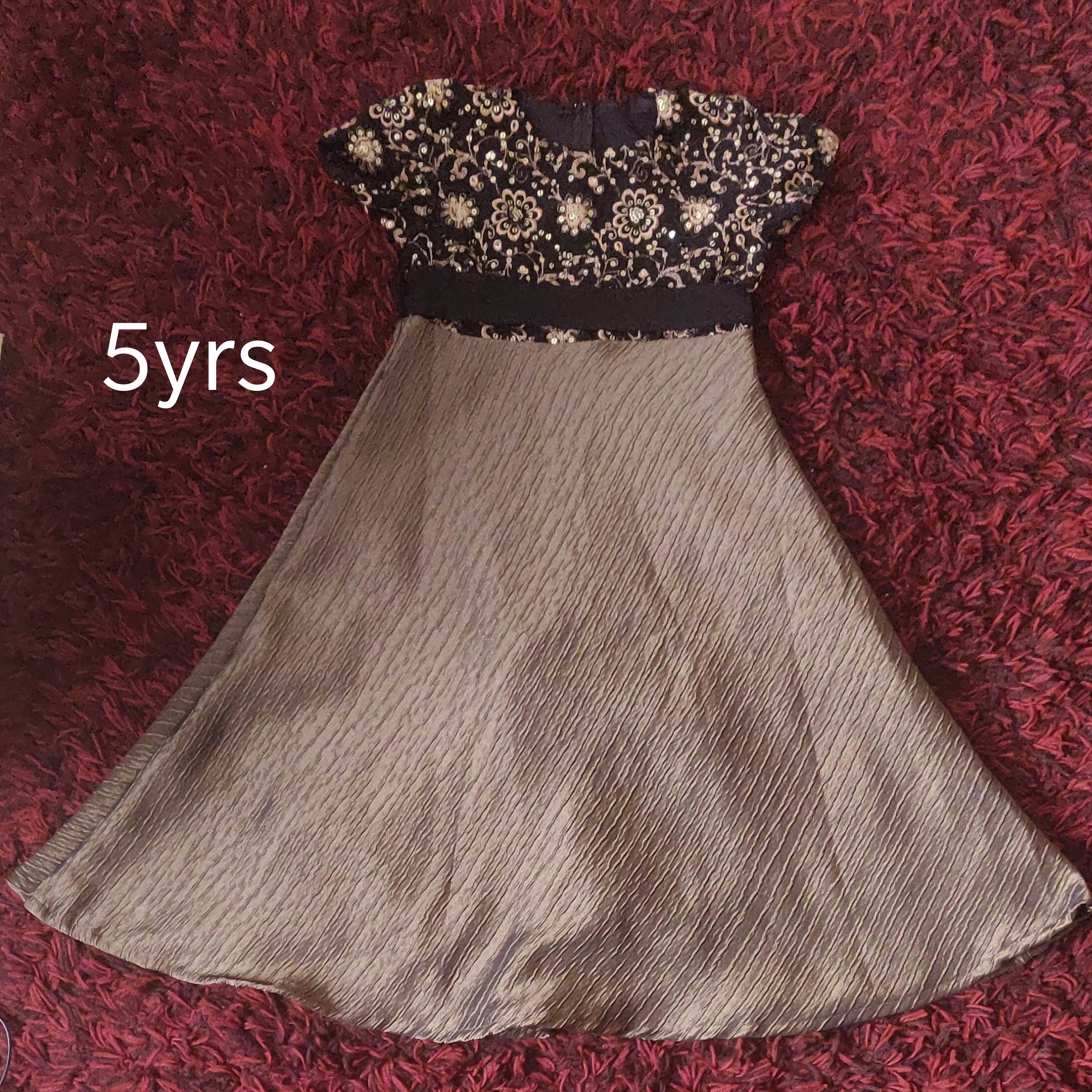 Long girls dress black sequins