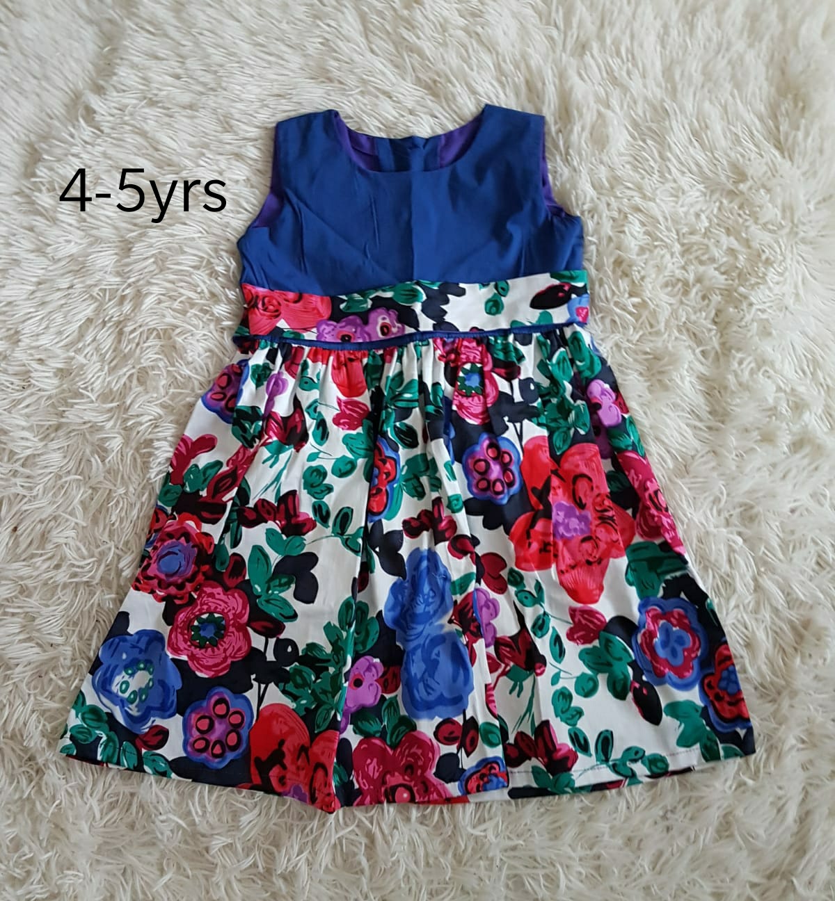 Royal blue floral dress