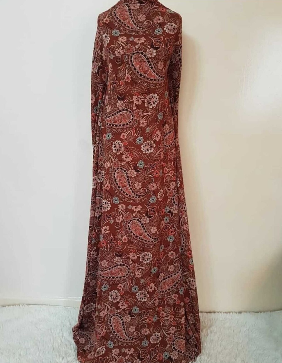 Brown paisley maxi dress