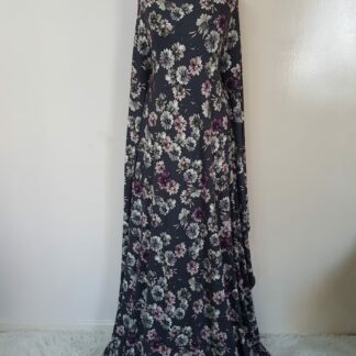 Grey floral printed maxi dress