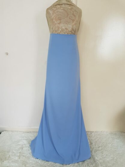 Gold pastel blue maxi dress