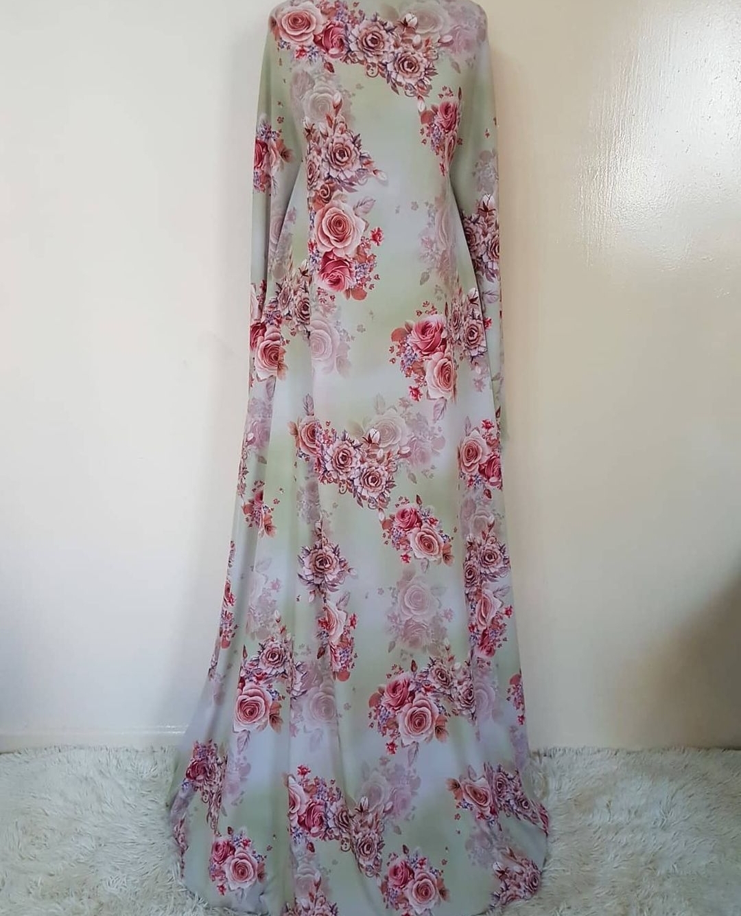 Green floral mother daughter set