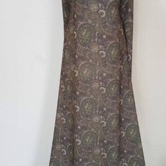 Khaki paisley maxi dress (pocket)