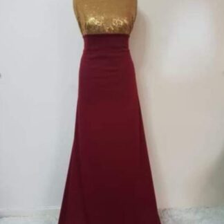 Gold sequins maroon dress