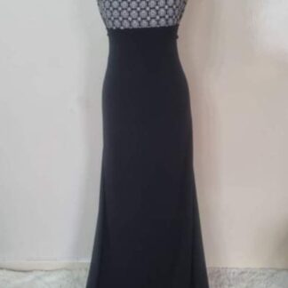 Printed top black skirt maxi dress