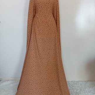 Light brown polka maxi dress