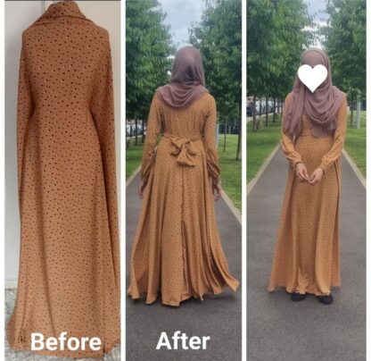 Light brown polka maxi dress