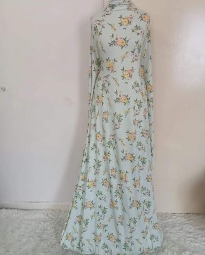 Pastel green floral maxi dress