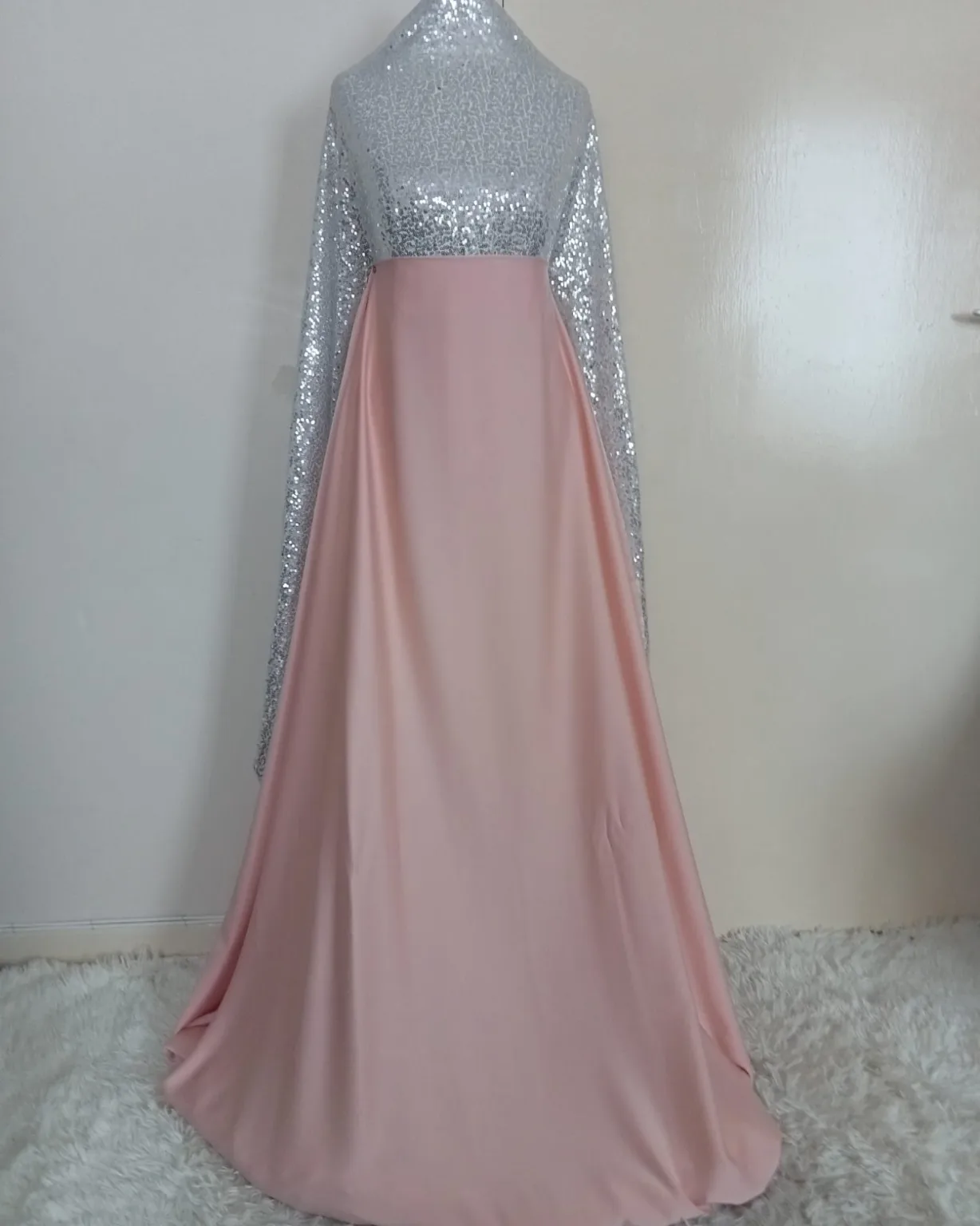 Matching silve sequins maxi